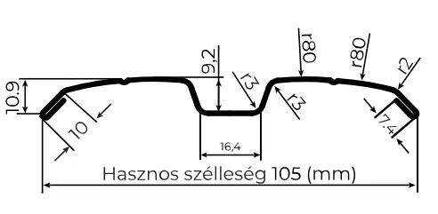 Berna Kerítésléc metszeti rajz