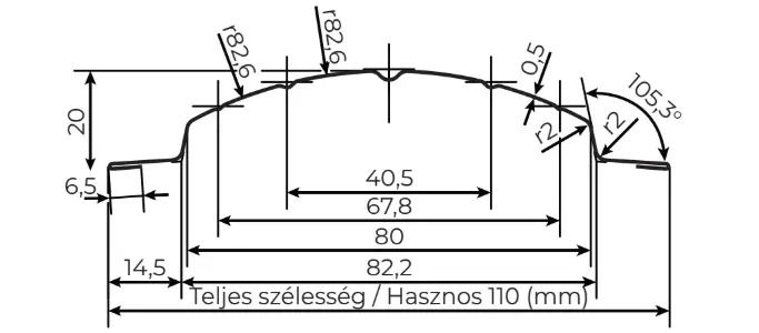Haga Kerítésléc metszeti rajz
