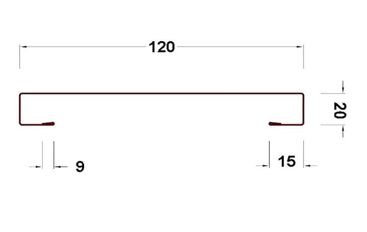 Szögletes Kerítésléc metszeti rajz