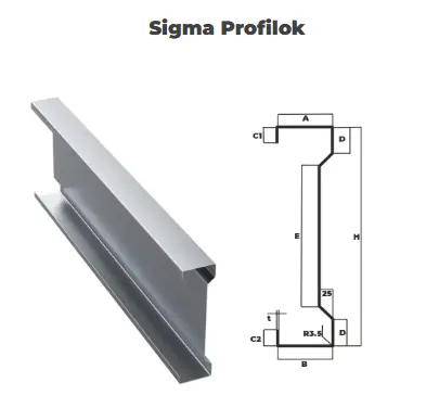 Szigma szelemen metszeti rajz