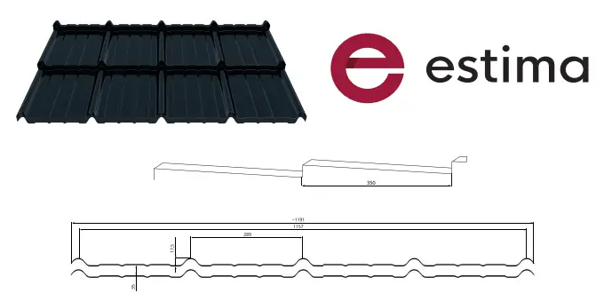 Estima Cserepeslemez metszeti rajz