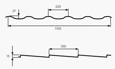Stigma Cserepeslemez metszeti rajz
