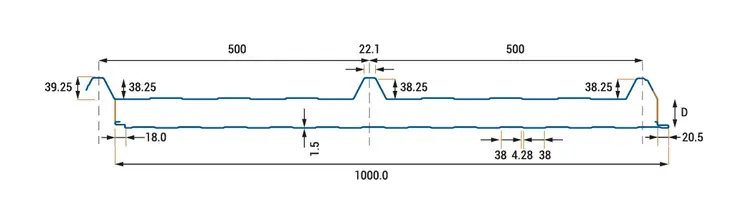 3 Bordás Tetőpanel metszeti rajz